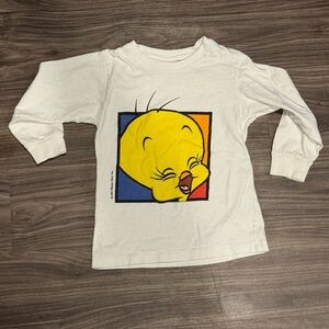 Looney Tunes Tweety Bird Big Graphic Single Stitch T-Shirt Kids XS vintage